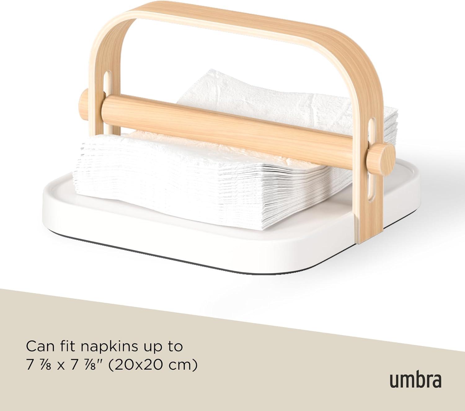 image:imageUmbra Bellwood Paper Towel Holder for Kitchen Countertop with Real Wood Stand and Weighted Metal Base WhiteNaturalWhiteNatural