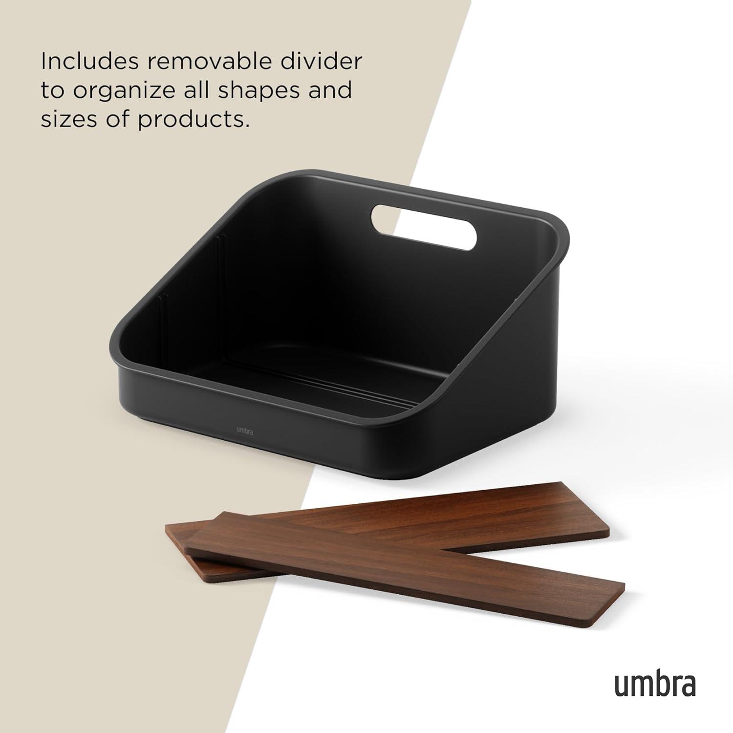 image:imageUmbra Bellwood Utensil Holder Kitchen Storage Organizer with Removeable Dividers WhiteNaturalBlackWalnut