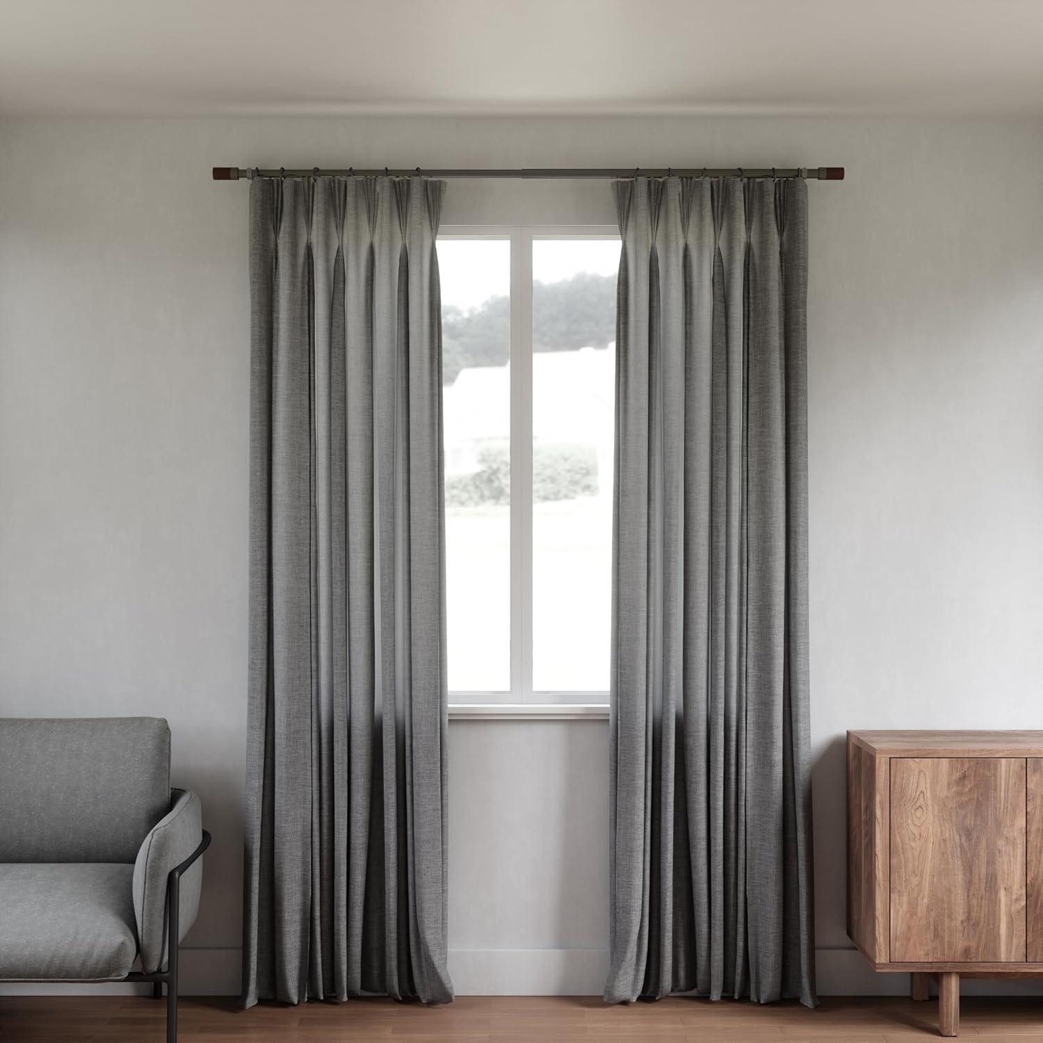 image:imageUmbra Blok Modern 1 Curtain Rod Includes 2 Matching Finials Brackets amp Hardware 36 to 72Inch GunmetalGunmetal