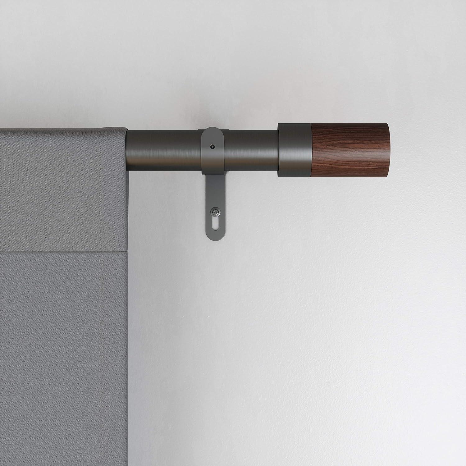 image:imageUmbra Blok Modern 1 Curtain Rod Includes 2 Matching Finials Brackets amp Hardware 36 to 72Inch GunmetalGunmetal