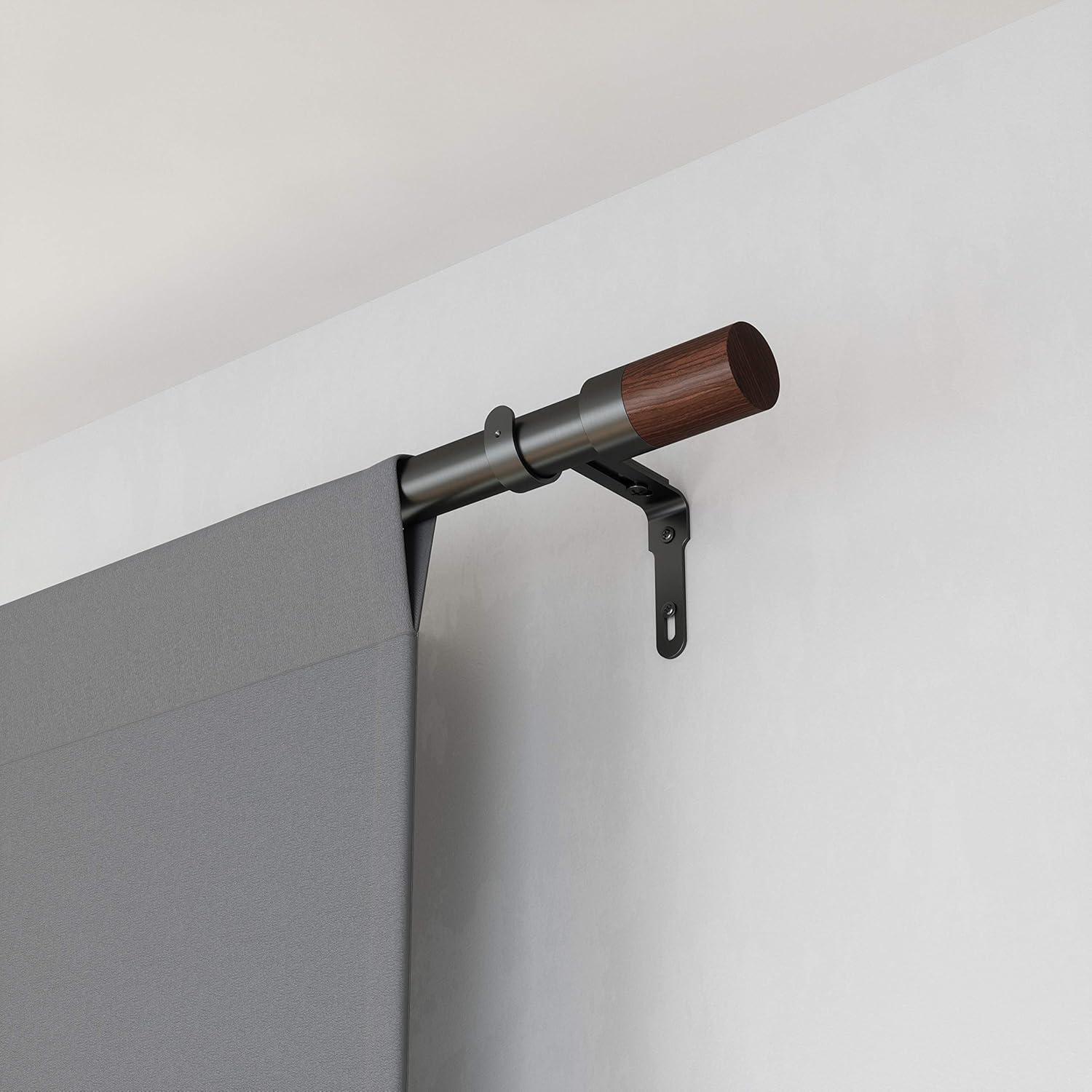image:imageUmbra Blok Modern 1 Curtain Rod Includes 2 Matching Finials Brackets amp Hardware 36 to 72Inch GunmetalGunmetal