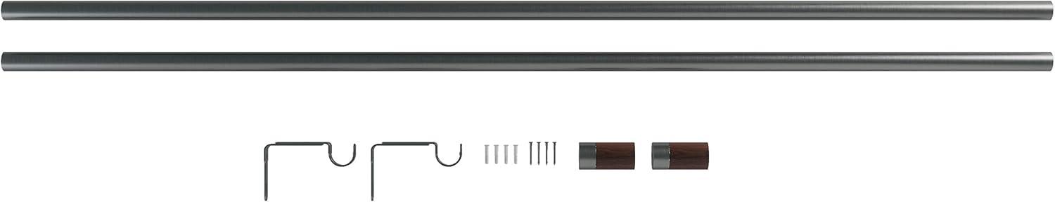 image:imageUmbra Blok Modern 1 Curtain Rod Includes 2 Matching Finials Brackets amp Hardware 36 to 72Inch GunmetalGunmetal
