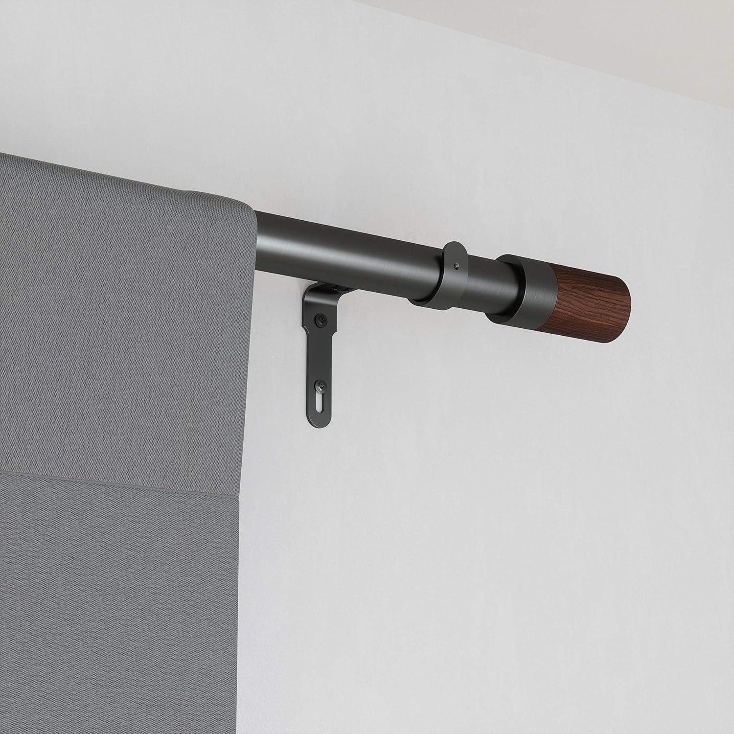 image:imageUmbra Blok Modern 1 Curtain Rod Includes 2 Matching Finials Brackets amp Hardware 36 to 72Inch GunmetalGunmetal