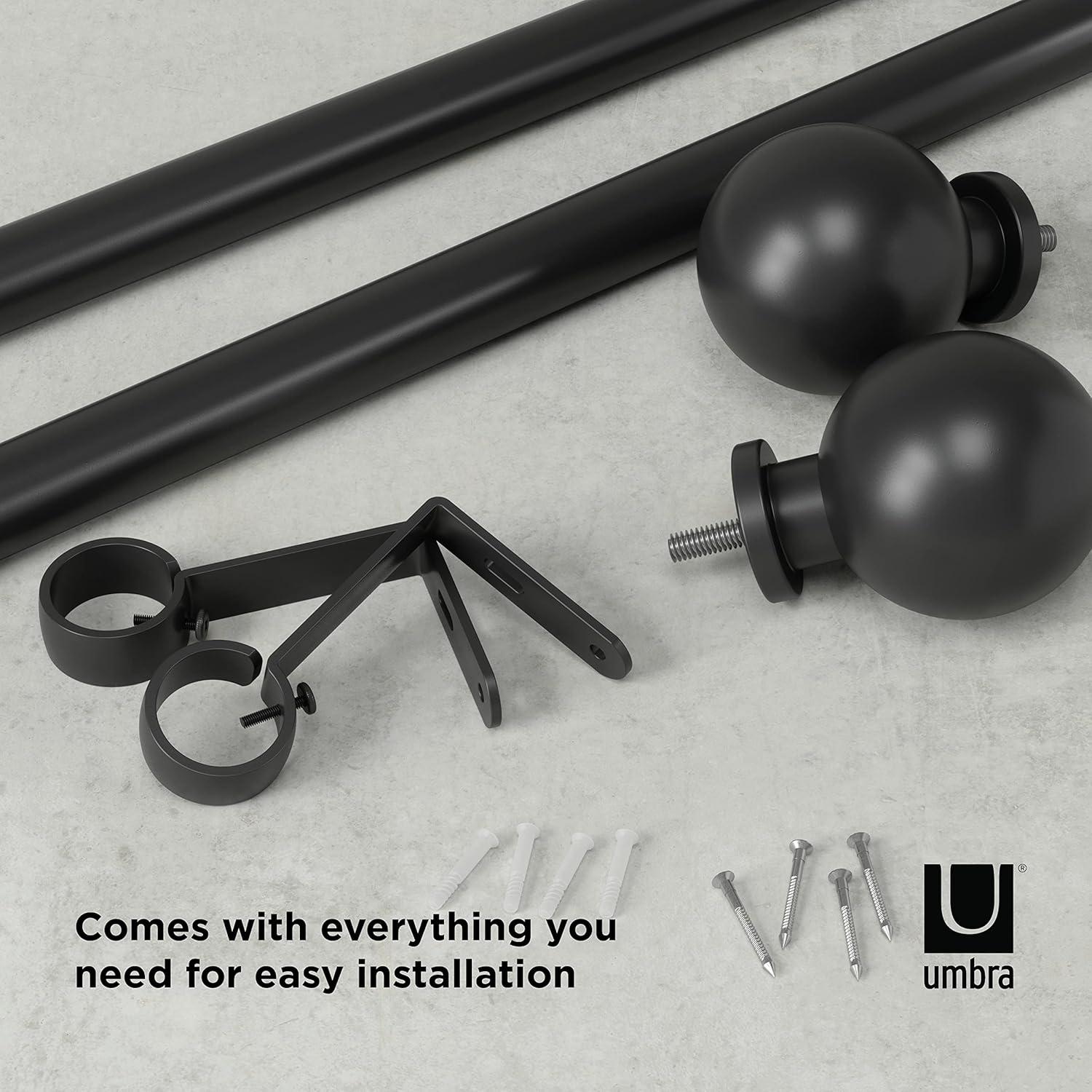 image:imageUmbra Bolas Double Curtain Rod NickelBlack