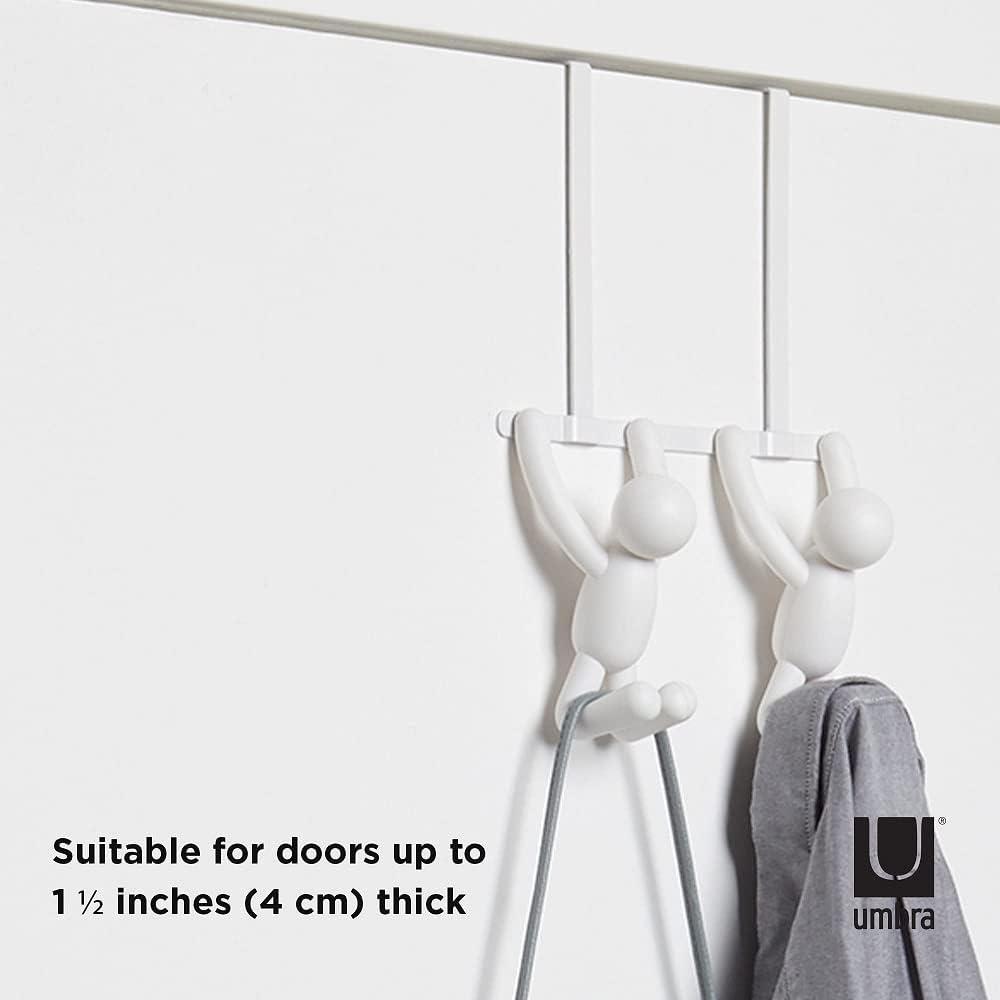 image:imageUmbra Buddy SpaceSaving Over The Cabinet Storage Hooks Kitchen and Bathroom Organizer Set of 2 White 2 CountWhite