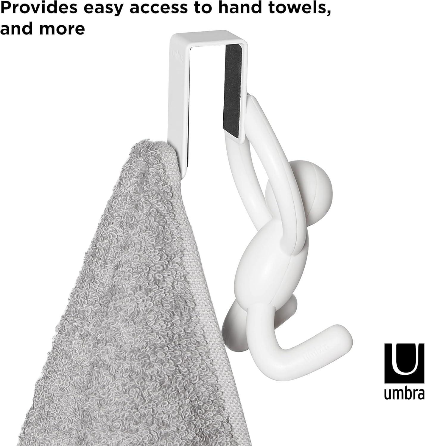 image:imageUmbra Buddy SpaceSaving Over The Cabinet Storage Hooks Kitchen and Bathroom Organizer Set of 2 White 2 CountWhite