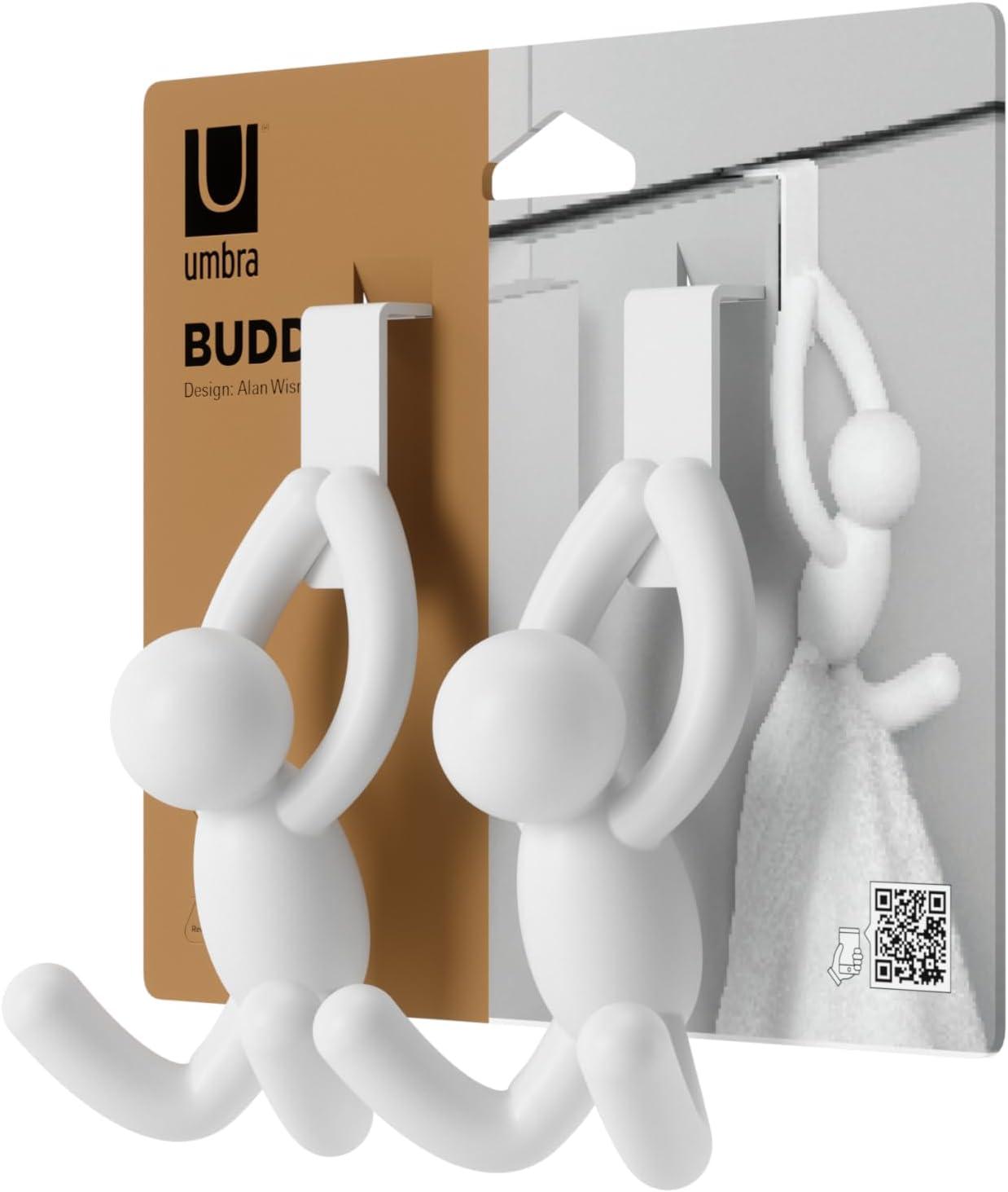 image:imageUmbra Buddy SpaceSaving Over The Cabinet Storage Hooks Kitchen and Bathroom Organizer Set of 2 White 2 CountWhite