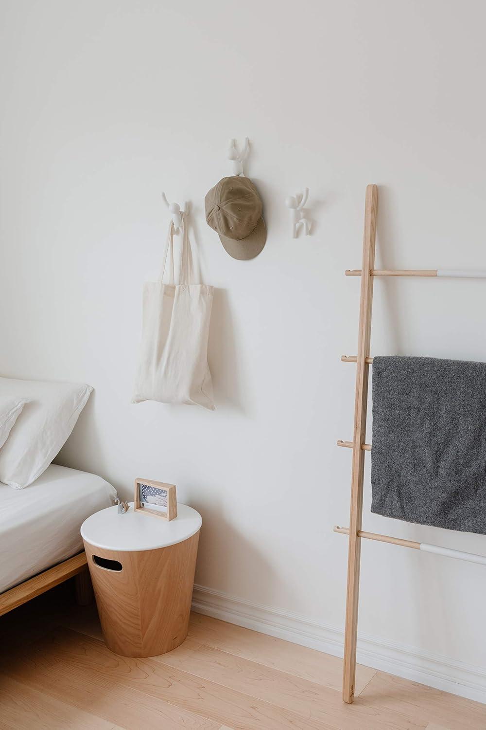 image:imageUmbra Buddy Wall Hooks Decorative Wall Mounted Coat Hooks for Hanging Coats Scarves Bags Purses Backpacks Towels and More Set of 3 WhiteWhite