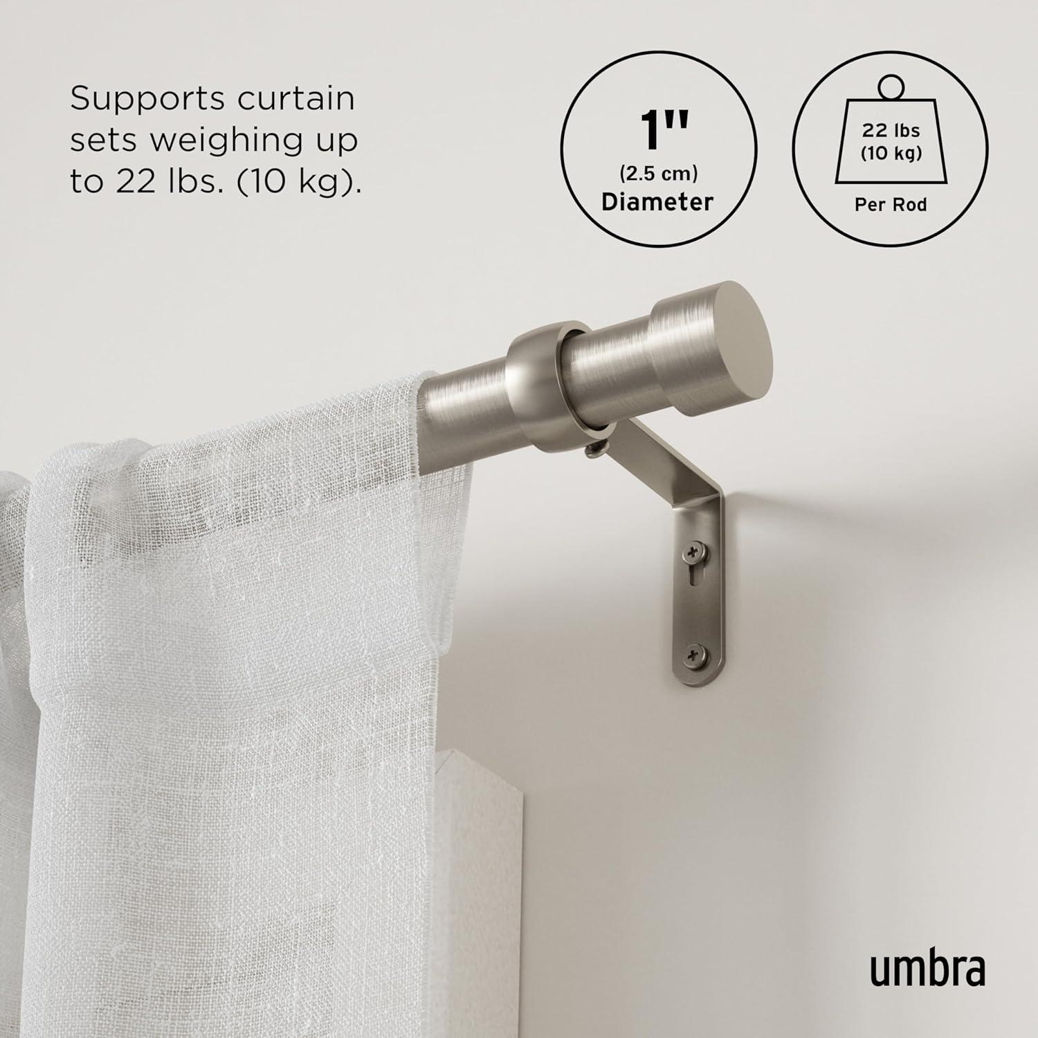 image:imageUmbra Cappa Curtain Rod Includes 2 Matching Finials Brackets amp Hardware 36 to 66Inches GoldNickel
