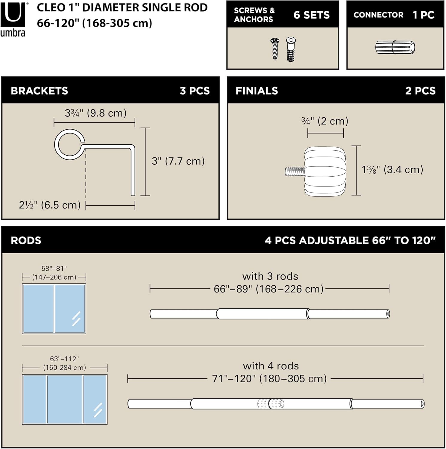image:imageUmbra Cleo Curtain Rod 3666 BlackBlack
