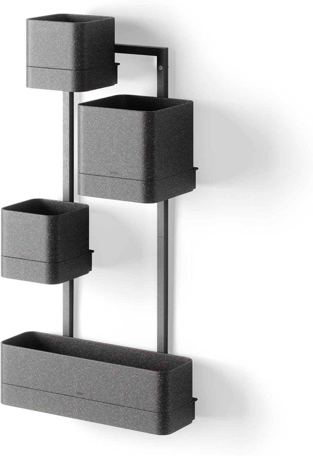 image:imageUmbra Cubiko WallMount Planter with Four Adjustable Pots Suitable for Indoor or Outdoor Use SandBlack
