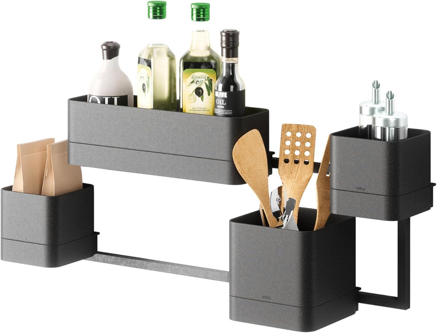image:imageUmbra Cubiko WallMount Planter with Four Adjustable Pots Suitable for Indoor or Outdoor Use SandBlack