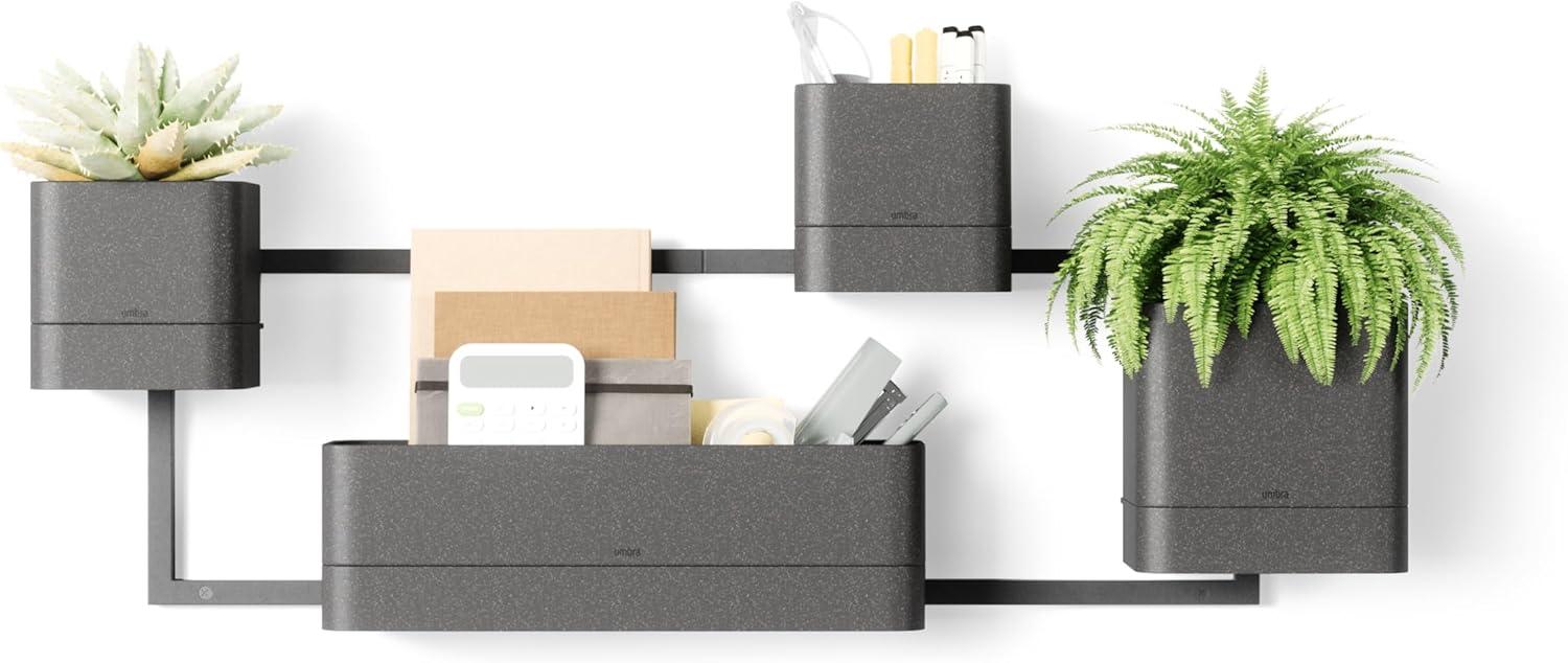image:imageUmbra Cubiko WallMount Planter with Four Adjustable Pots Suitable for Indoor or Outdoor Use SandBlack