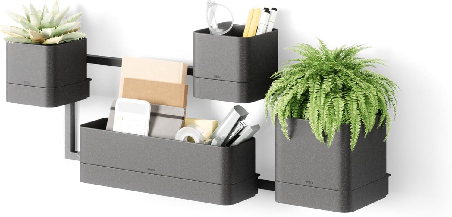 image:imageUmbra Cubiko WallMount Planter with Four Adjustable Pots Suitable for Indoor or Outdoor Use SandBlack