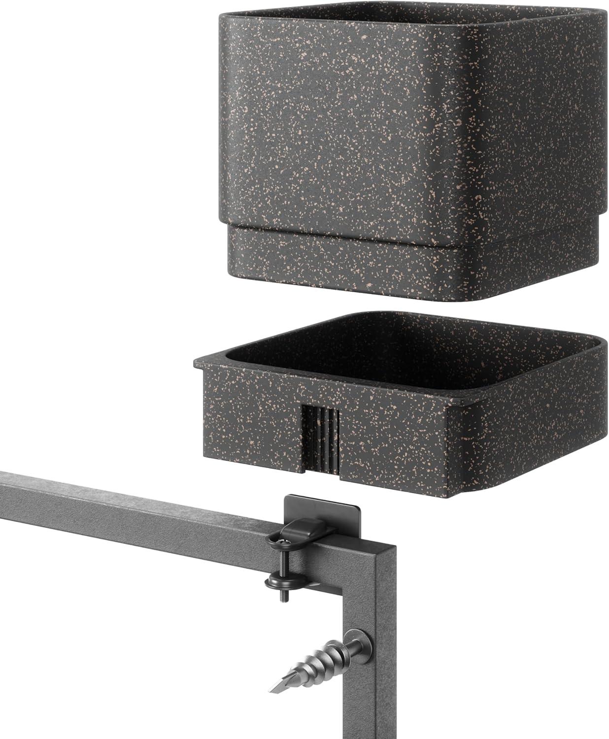 image:imageUmbra Cubiko WallMount Planter with Four Adjustable Pots Suitable for Indoor or Outdoor Use SandBlack