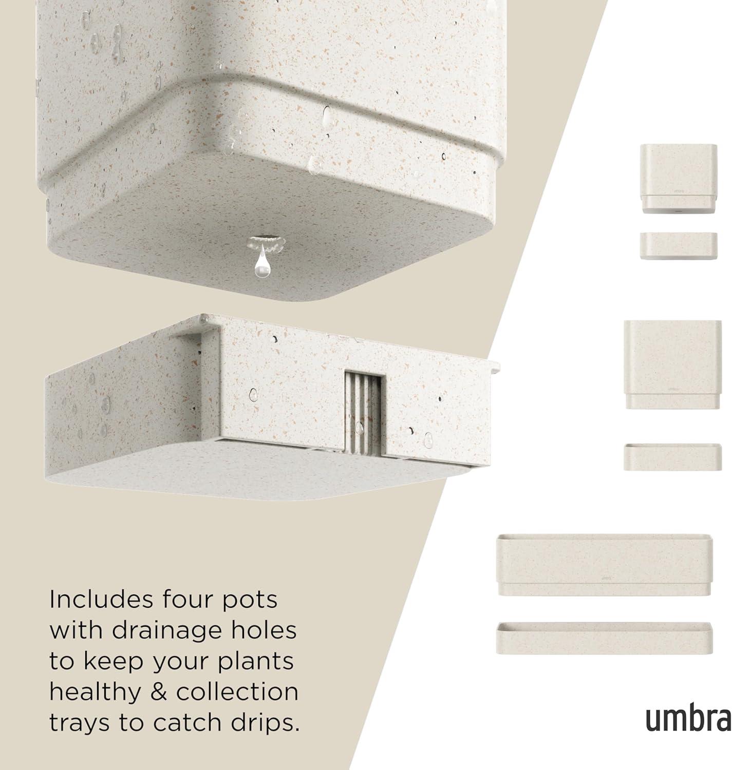 image:imageUmbra Cubiko WallMount Planter with Four Adjustable Pots Suitable for Indoor or Outdoor Use SandSand