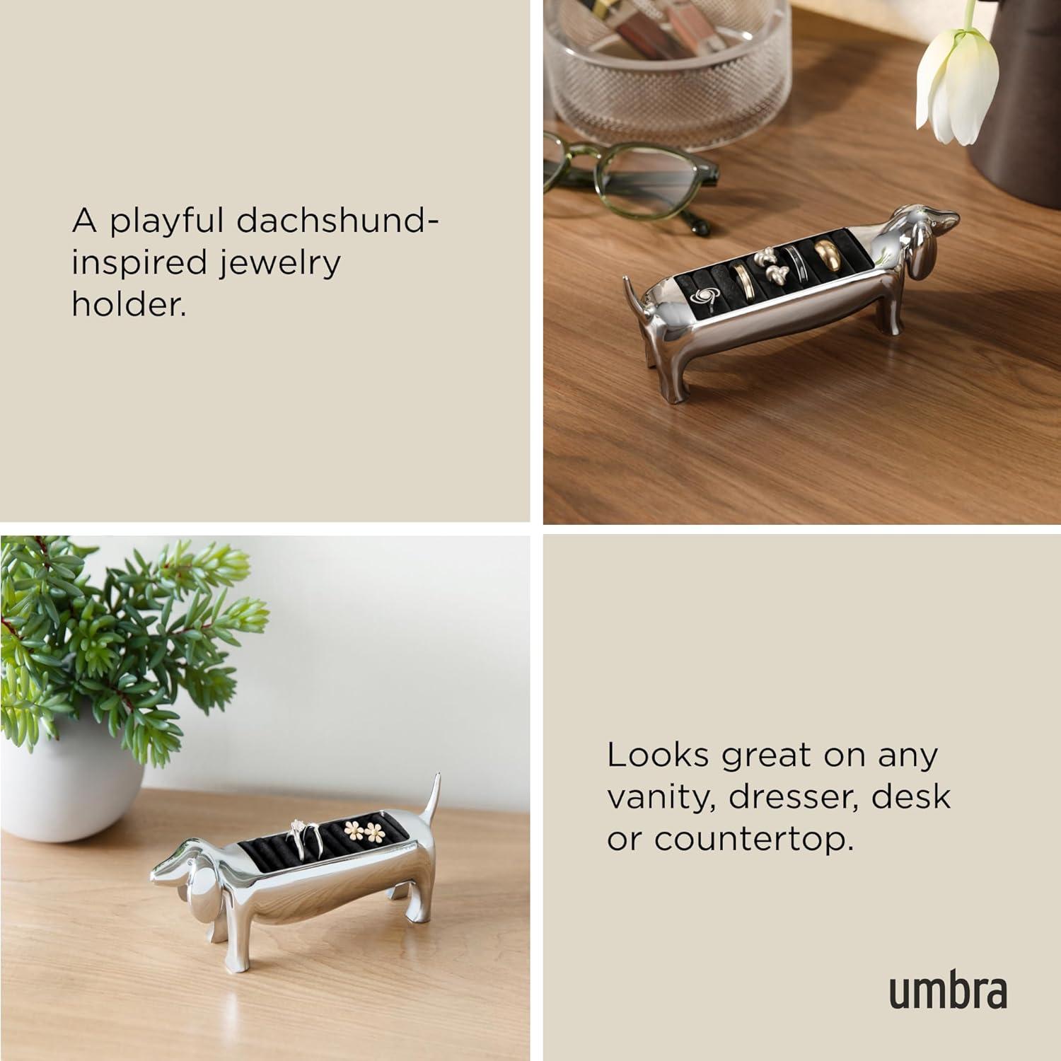 image:imageUmbra Dachsie Ring Holder Gift for Weiner Dog Dachshund Doxie Lover Jewelry Storage BrassChrome