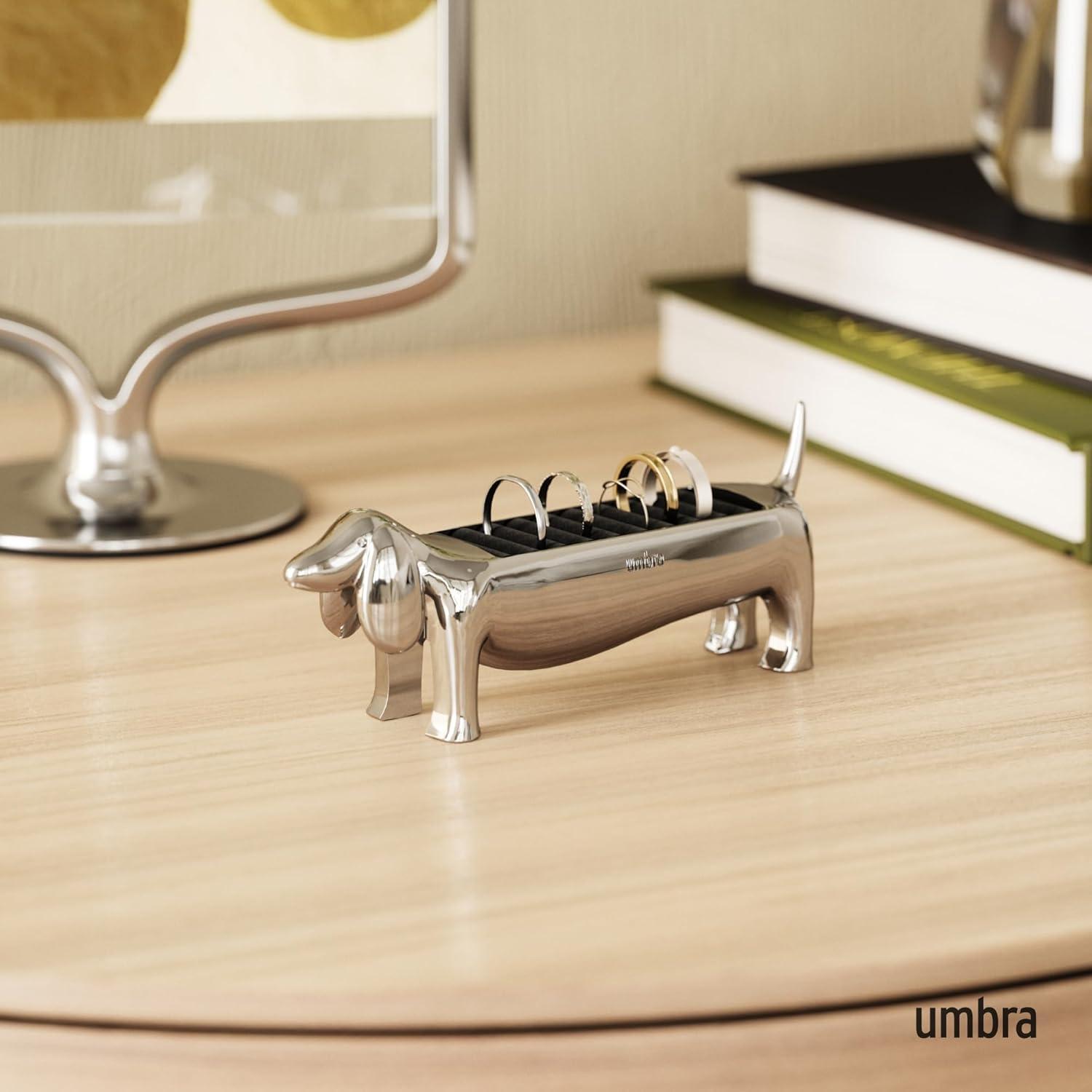 image:imageUmbra Dachsie Ring Holder Gift for Weiner Dog Dachshund Doxie Lover Jewelry Storage BrassChrome