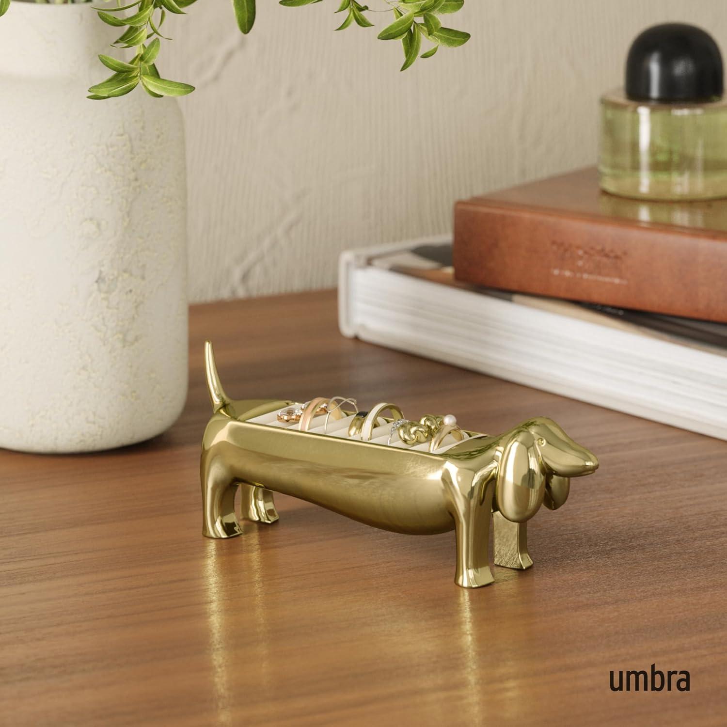 image:imageUmbra Dachsie Ring Holder Gift for Weiner Dog Dachshund Doxie Lover Jewelry Storage BrassGold