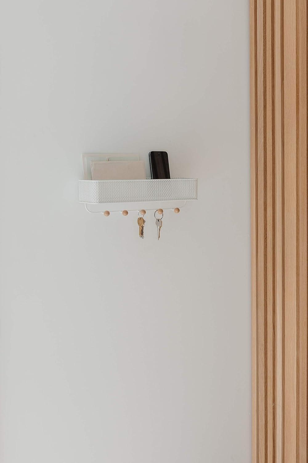 image:imageUmbra Estique Entryway Organizer Great for Storing Keys Small Accessories Mail Wallets and More Small WhiteNaturalWhiteNatural