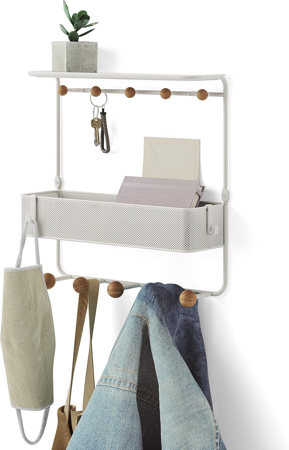 image:imageUmbra Estique Entryway Organizer Great for Storing Keys Small Accessories Mail Wallets and More Small WhiteNaturalWhiteNatural