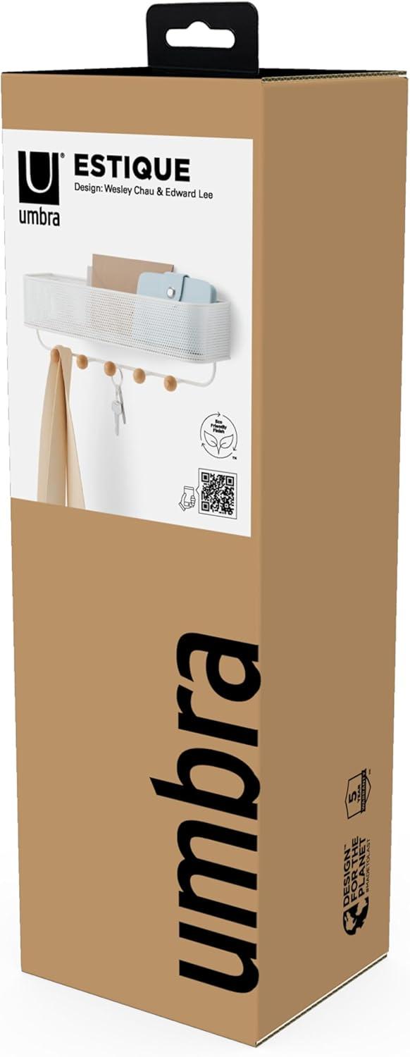 image:imageUmbra Estique Entryway Organizer Great for Storing Keys Small Accessories Mail Wallets and More Small WhiteNaturalWhiteNatural