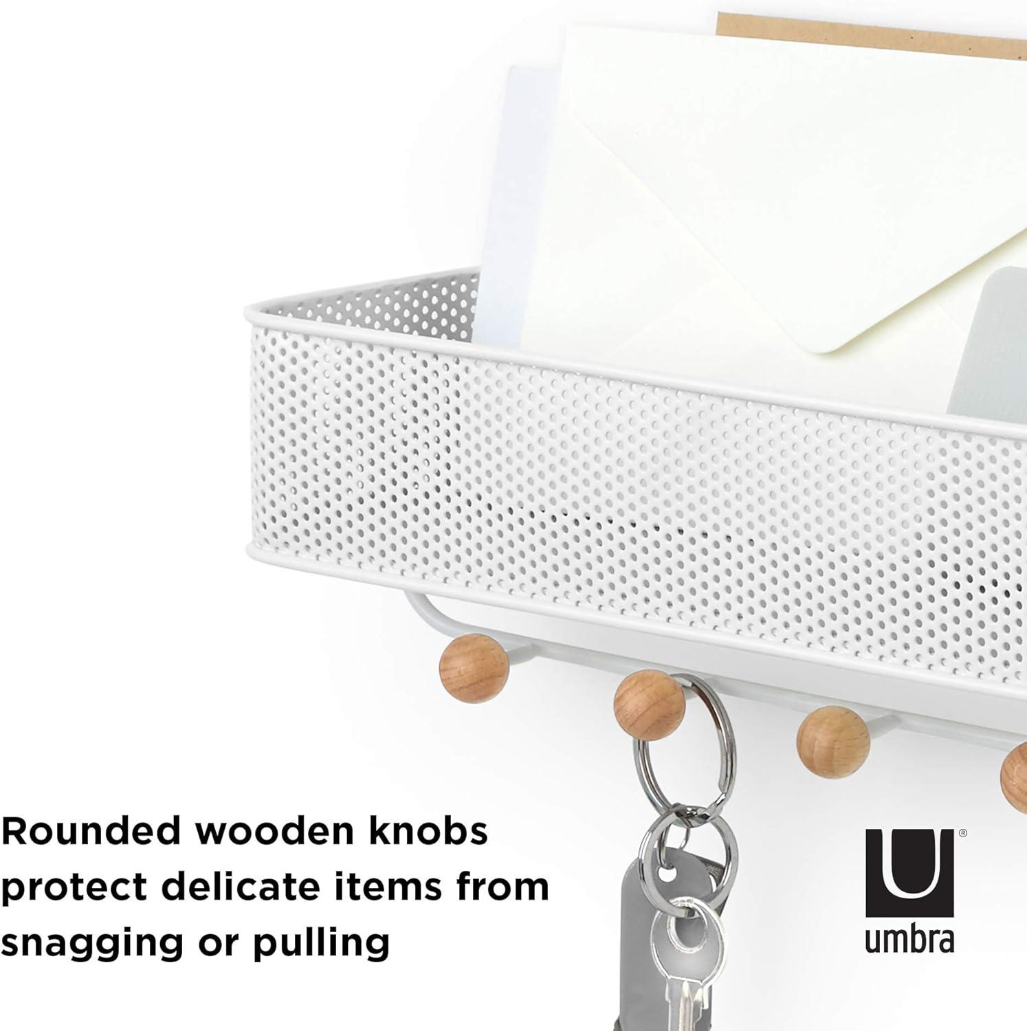 image:imageUmbra Estique Entryway Organizer Great for Storing Keys Small Accessories Mail Wallets and More Small WhiteNaturalWhiteNatural