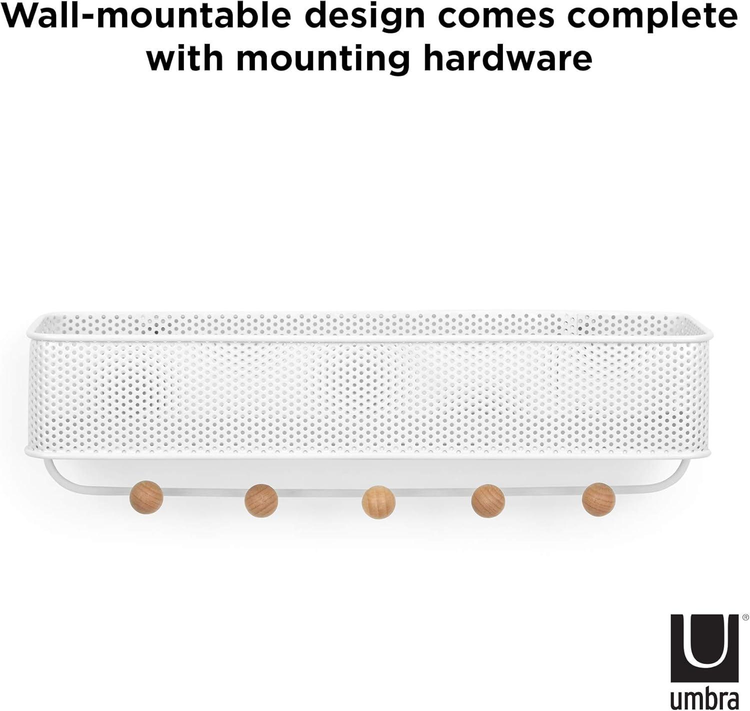 image:imageUmbra Estique Entryway Organizer Great for Storing Keys Small Accessories Mail Wallets and More Small WhiteNaturalWhiteNatural