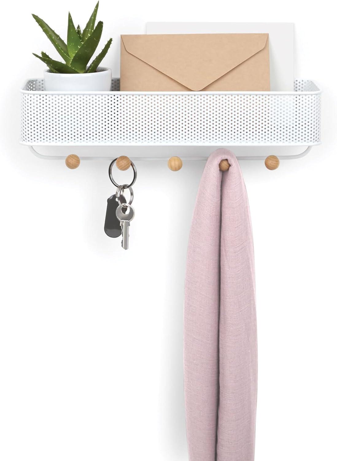 image:imageUmbra Estique Entryway Organizer Great for Storing Keys Small Accessories Mail Wallets and More Small WhiteNaturalWhiteNatural