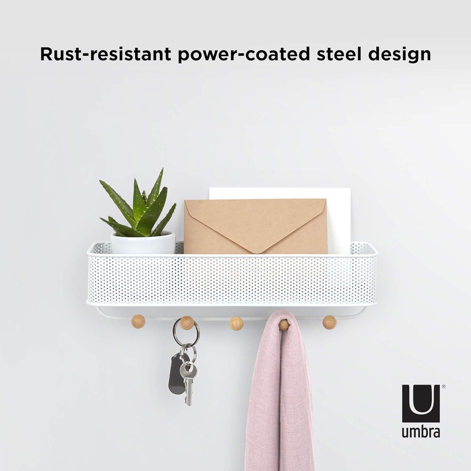 image:imageUmbra Estique Entryway Organizer Great for Storing Keys Small Accessories Mail Wallets and More Small WhiteNaturalWhiteNatural