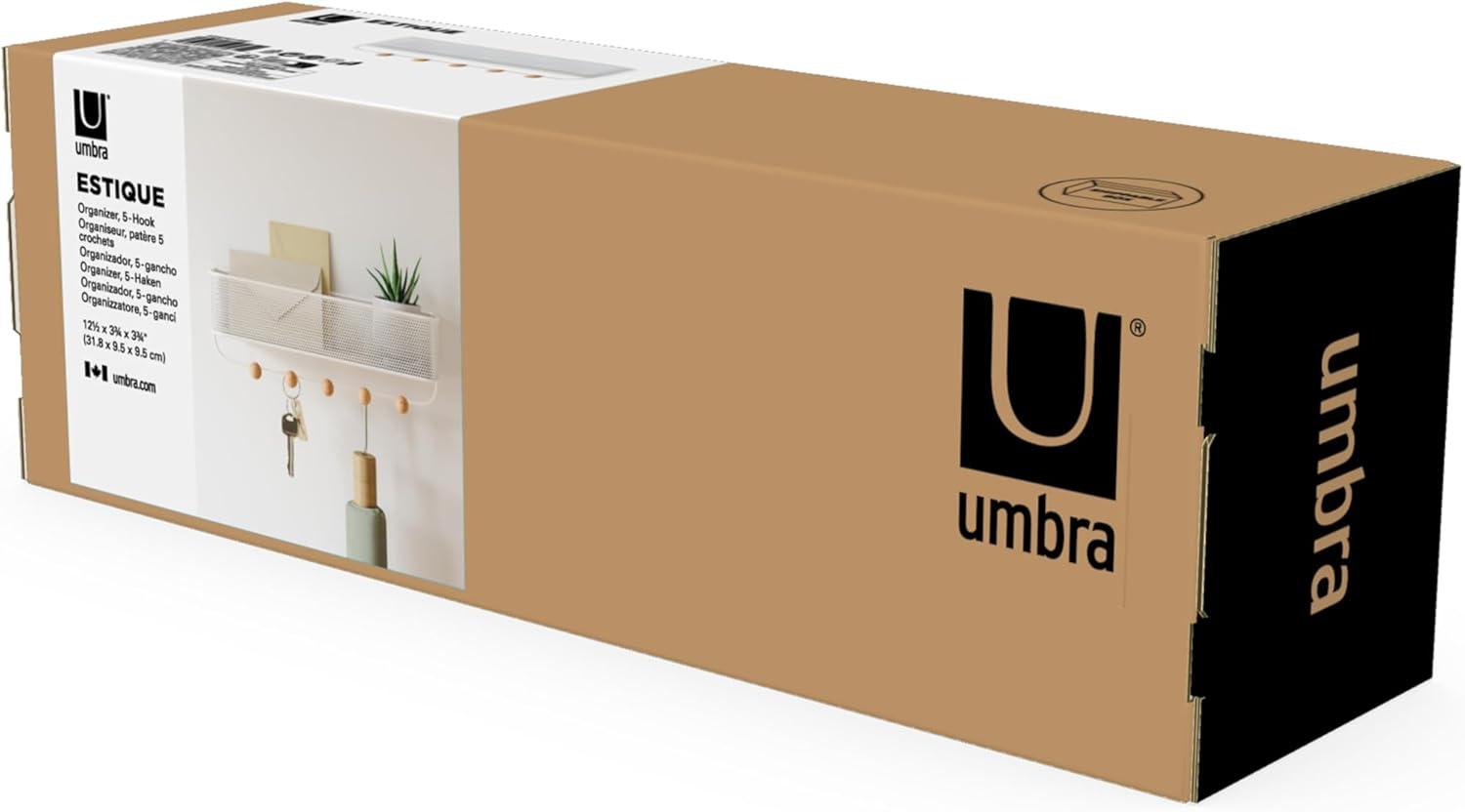 image:imageUmbra Estique Entryway Organizer Great for Storing Keys Small Accessories Mail Wallets and More Small WhiteNaturalWhiteNatural