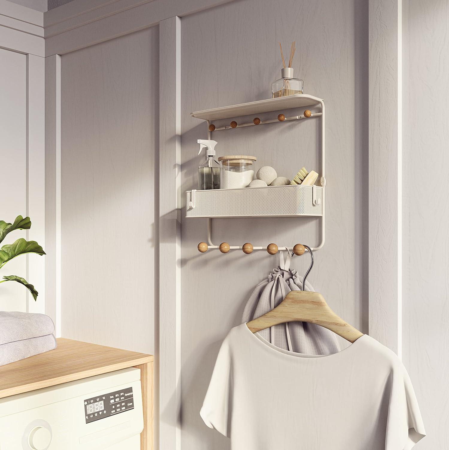 image:imageUmbra Estique Entryway Organizer Great for Storing Keys Small Accessories Mail Wallets and More Small WhiteNaturalWhiteNatural