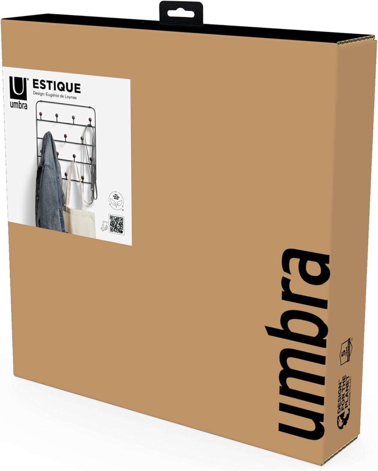 image:imageUmbra Estique Over The Door Coat Rack amp MultiUse Organizer for Coats Bags Hats amp More WhiteNaturalBlackWalnut