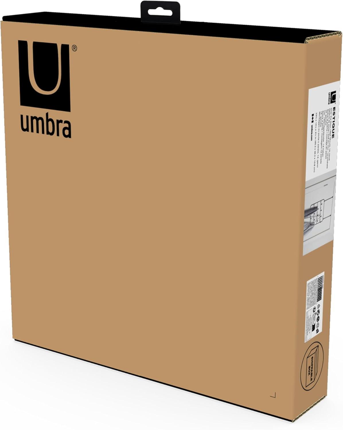 image:imageUmbra Estique Over The Door Coat Rack amp MultiUse Organizer for Coats Bags Hats amp More WhiteNaturalBlackWalnut