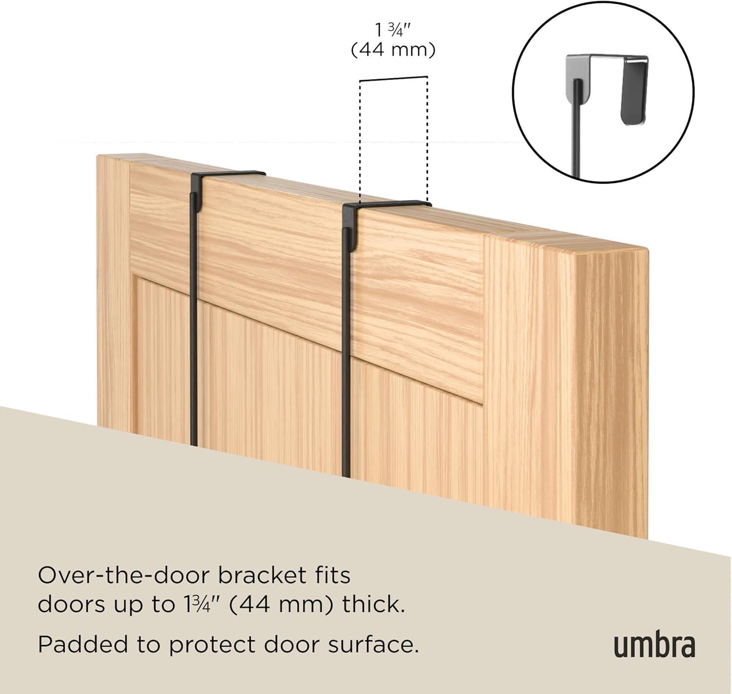 image:imageUmbra Estique Over The Door Coat Rack amp MultiUse Organizer for Coats Bags Hats amp More WhiteNaturalBlackWalnut