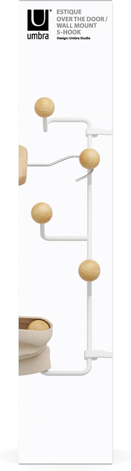 image:imageUmbra Estique Over The Door Coat Rack amp MultiUse Organizer for Coats Bags Hats amp More WhiteNaturalWhiteNatural