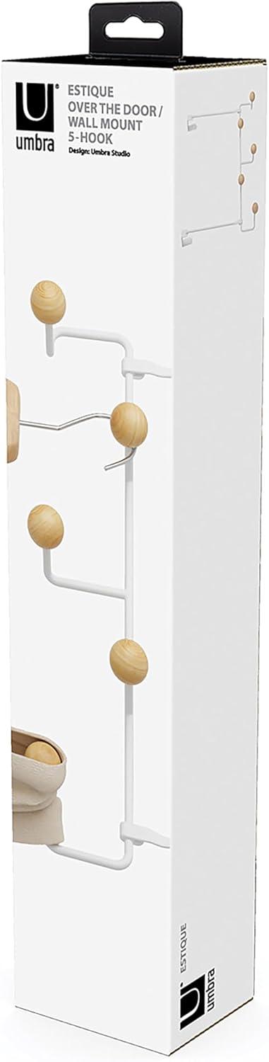 image:imageUmbra Estique Over The Door Coat Rack amp MultiUse Organizer for Coats Bags Hats amp More WhiteNaturalWhiteNatural