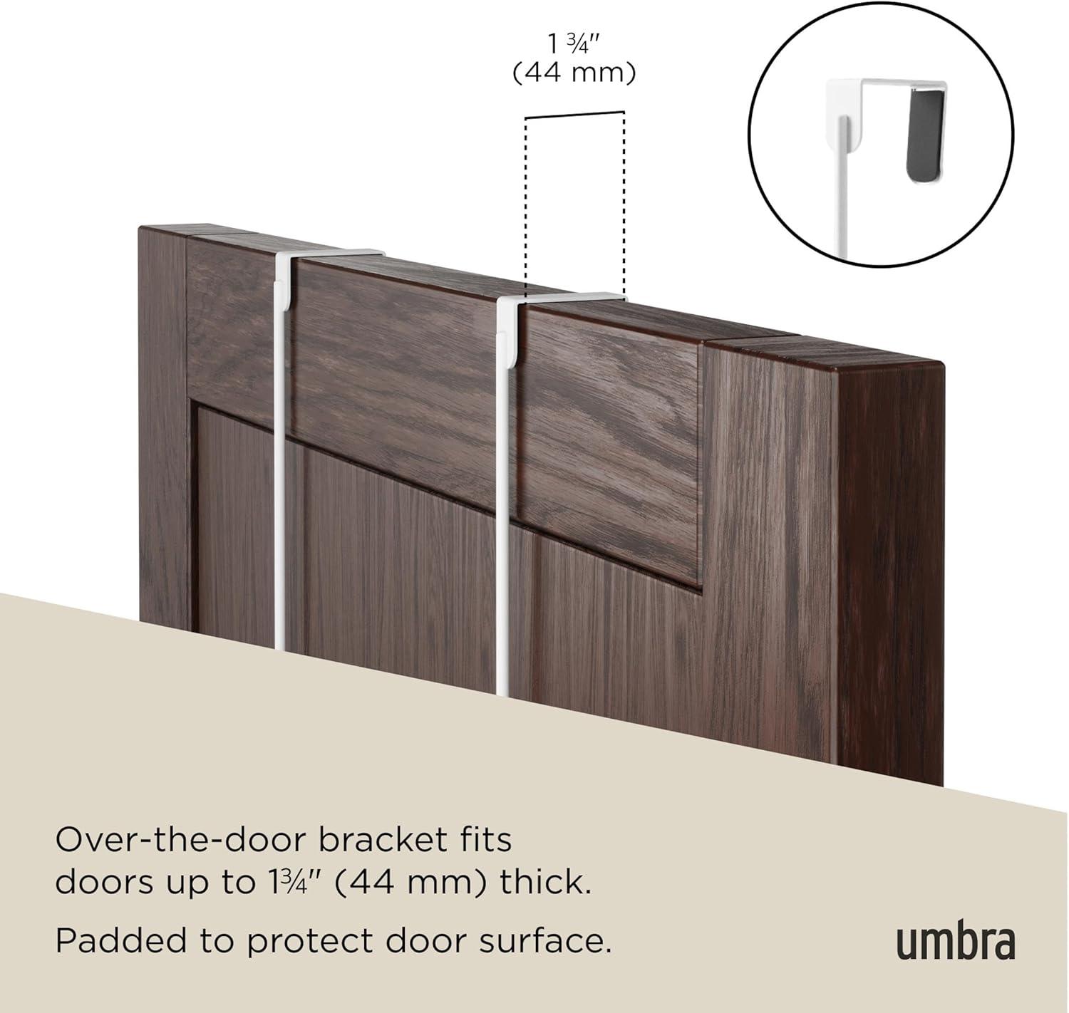 image:imageUmbra Estique Over The Door Coat Rack amp MultiUse Organizer for Coats Bags Hats amp More WhiteNaturalWhiteNatural