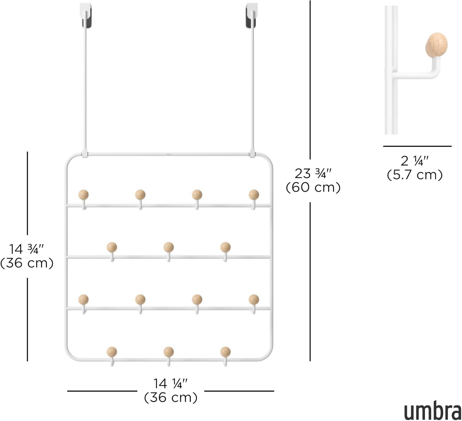 image:imageUmbra Estique Over The Door Coat Rack amp MultiUse Organizer for Coats Bags Hats amp More WhiteNaturalWhiteNatural