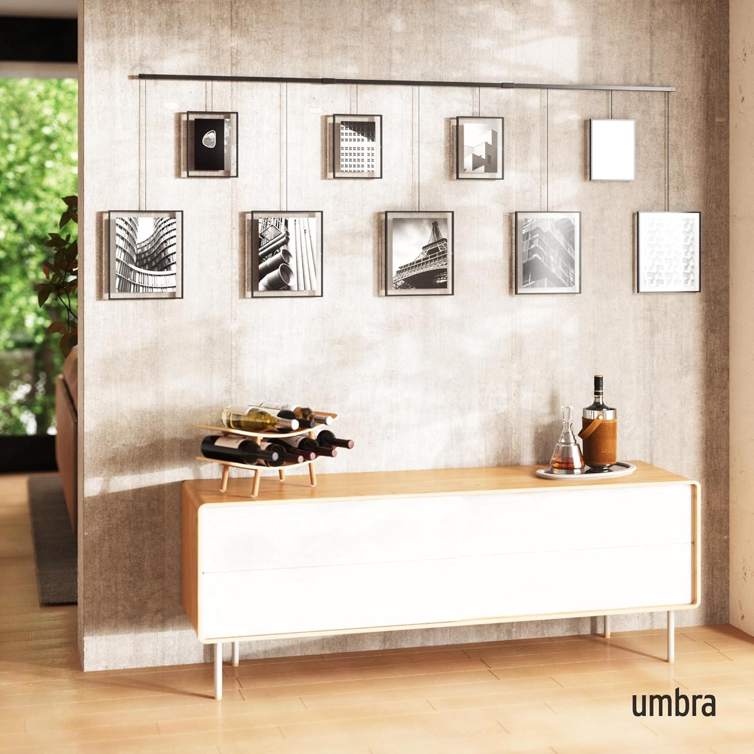 image:imageUmbra Exhibit Picture Frame Gallery Set Adjustable Collage Display for 3 Photos Prints Artwork and More Holds two 4x6 and one 5x7 Photos BlackBlack
