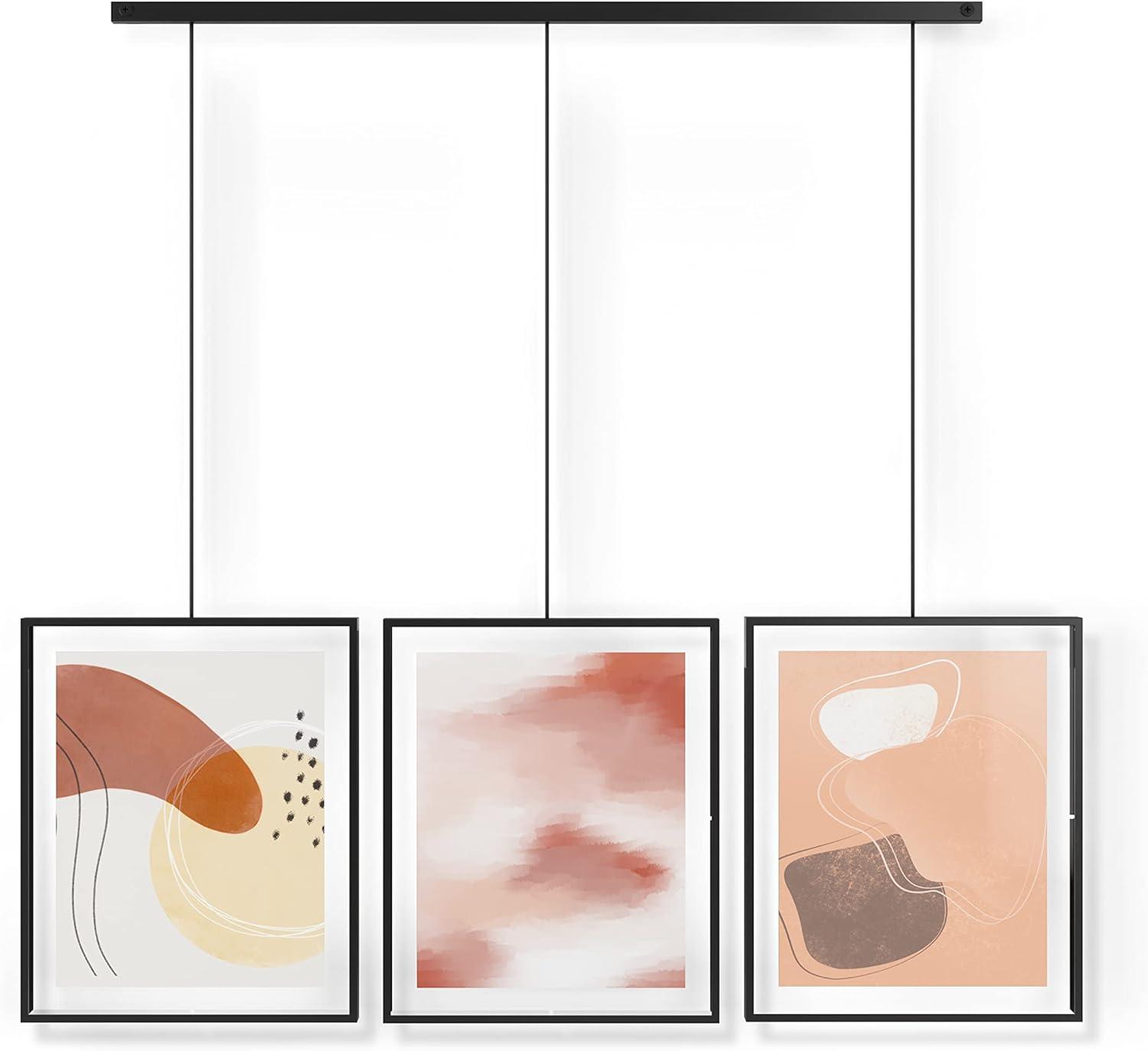 image:imageUmbra Exhibit Picture Frame Gallery Set Adjustable Collage Display for 3 Photos Prints Artwork and More Holds two 4x6 and one 5x7 Photos BlackBlack