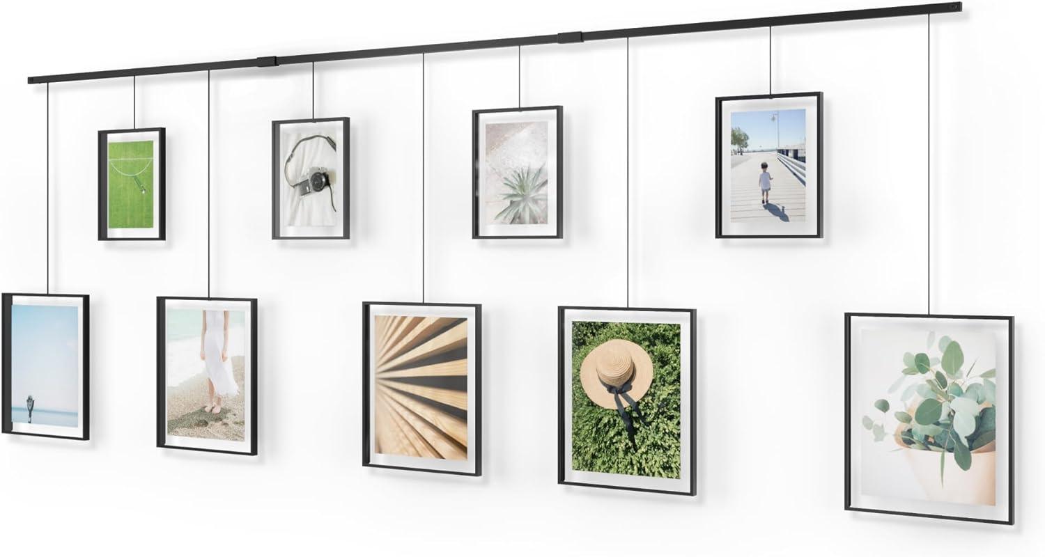 image:imageUmbra Exhibit Picture Frame Gallery Set Adjustable Collage Display for 3 Photos Prints Artwork and More Holds two 4x6 and one 5x7 Photos BlackBlack