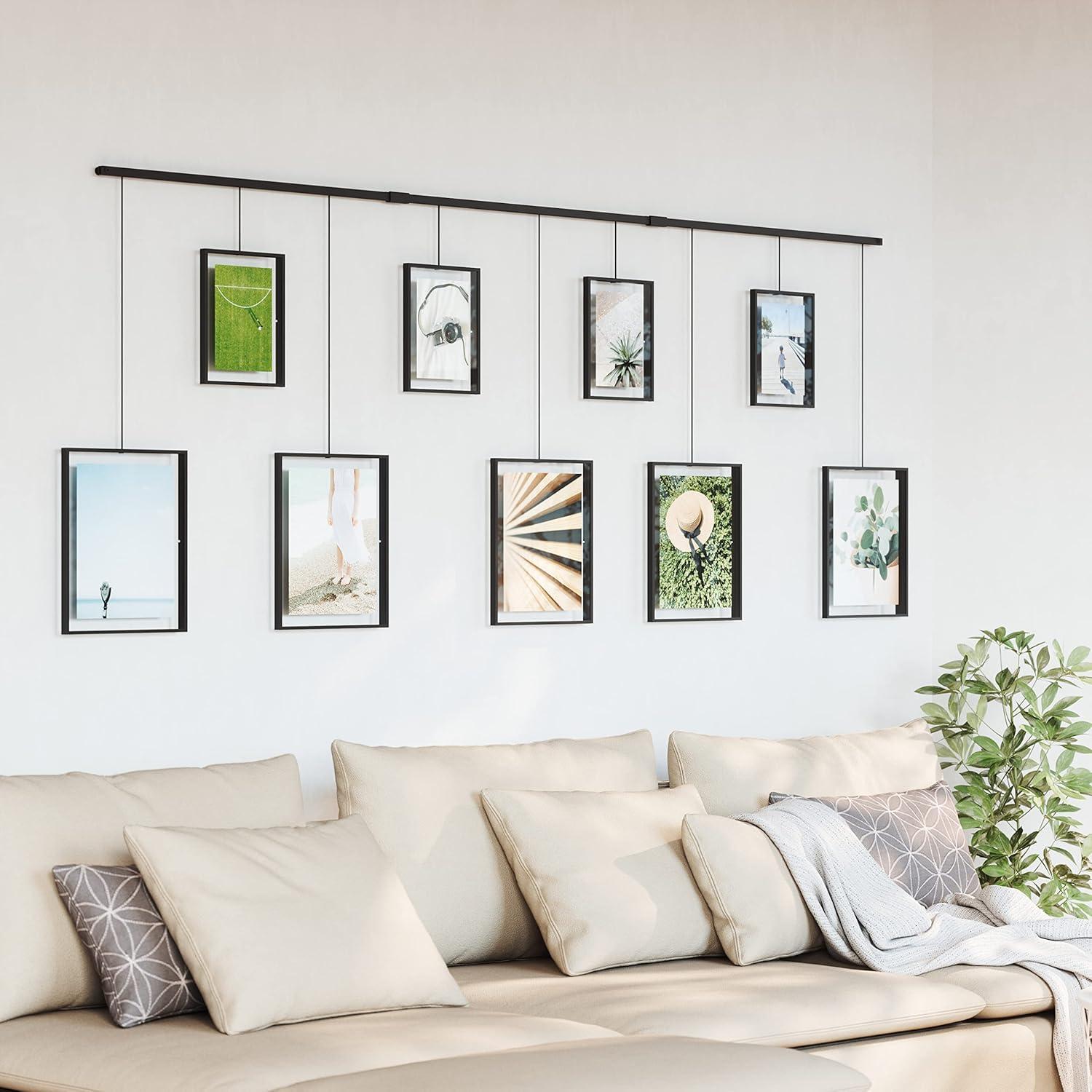 image:imageUmbra Exhibit Picture Frame Gallery Set Adjustable Collage Display for 3 Photos Prints Artwork and More Holds two 4x6 and one 5x7 Photos BlackBlack