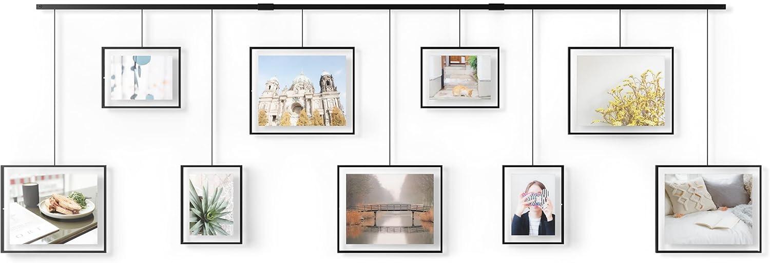 image:imageUmbra Exhibit Picture Frame Gallery Set Adjustable Collage Display for 3 Photos Prints Artwork and More Holds two 4x6 and one 5x7 Photos BlackBlack