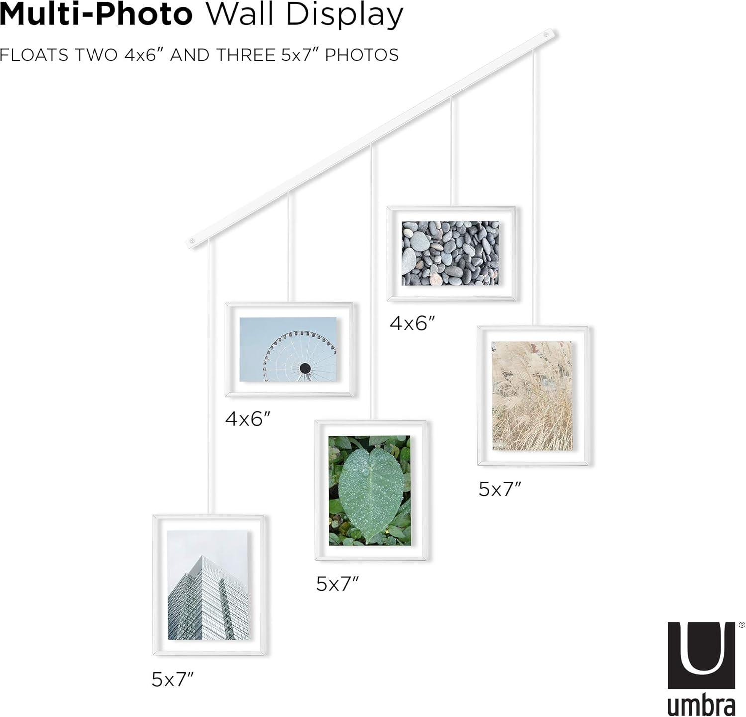 image:imageUmbra Exhibit Picture Frame Gallery Set Adjustable Collage Display for 3 Photos Prints Artwork and More Holds two 4x6 and one 5x7 Photos BlackWhite