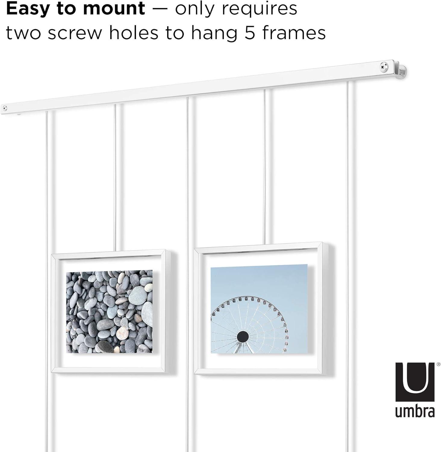 image:imageUmbra Exhibit Picture Frame Gallery Set Adjustable Collage Display for 3 Photos Prints Artwork and More Holds two 4x6 and one 5x7 Photos BlackWhite