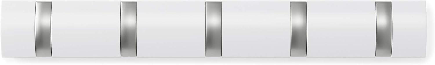 image:imageUmbra Flip WallMounted Coat Rack with 3 Hooks Modern SpaceSaving Storage for Hats Jackets Bags Entryway Mudroom Closet Bathroom Bedroom NaturalNickelWhiteNickel