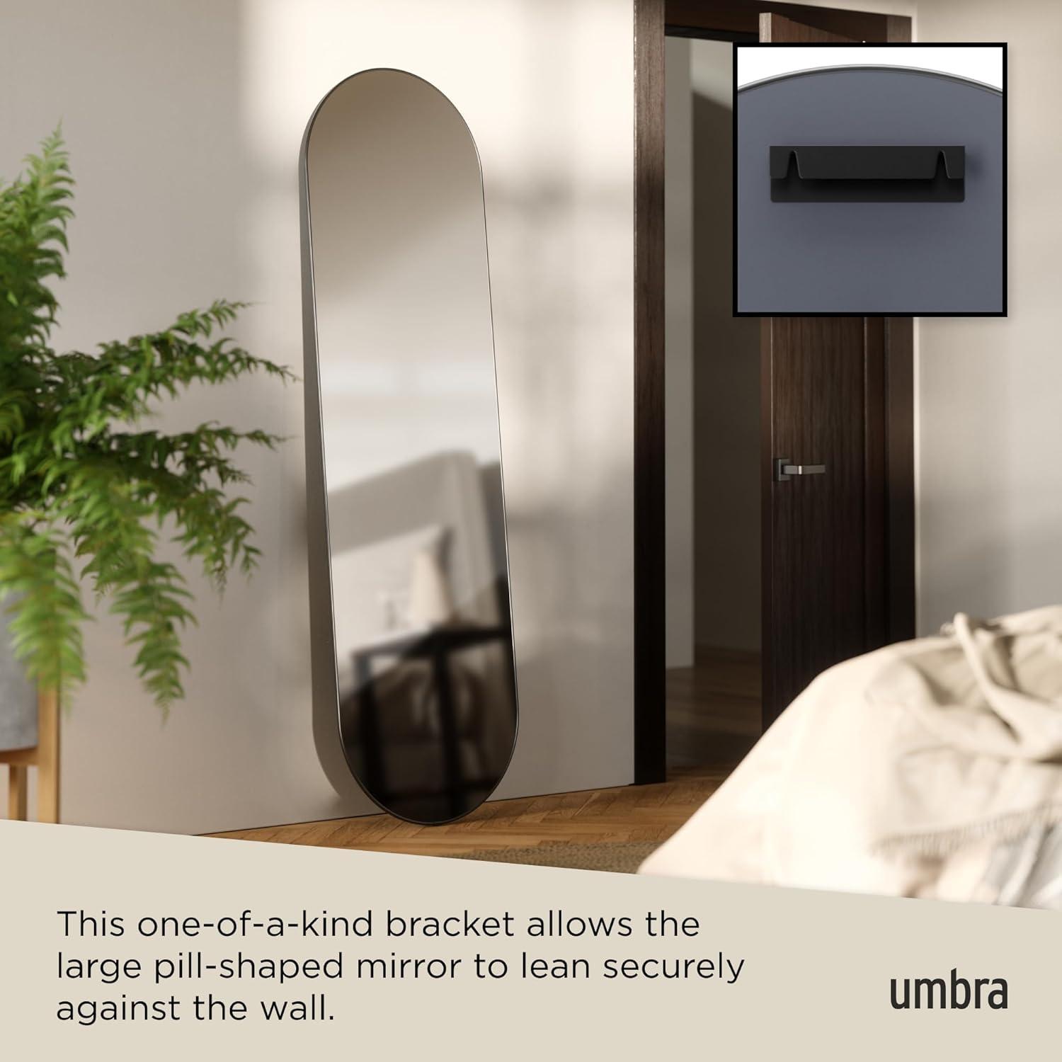 image:imageUmbra Hubba Pill Wall Mirror Full Length Mirror with Slim Brass Frame Modern Elongated Oval Design for Bedroom Living Room amp EntrywayGold