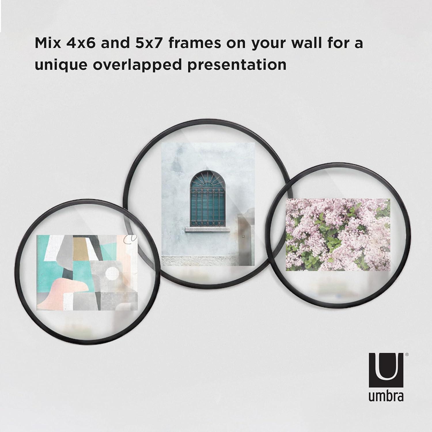 image:imageUmbra Infinity 4x6 Picture Frame Unique Circular Photo Display for Desk or Wall Black4X6