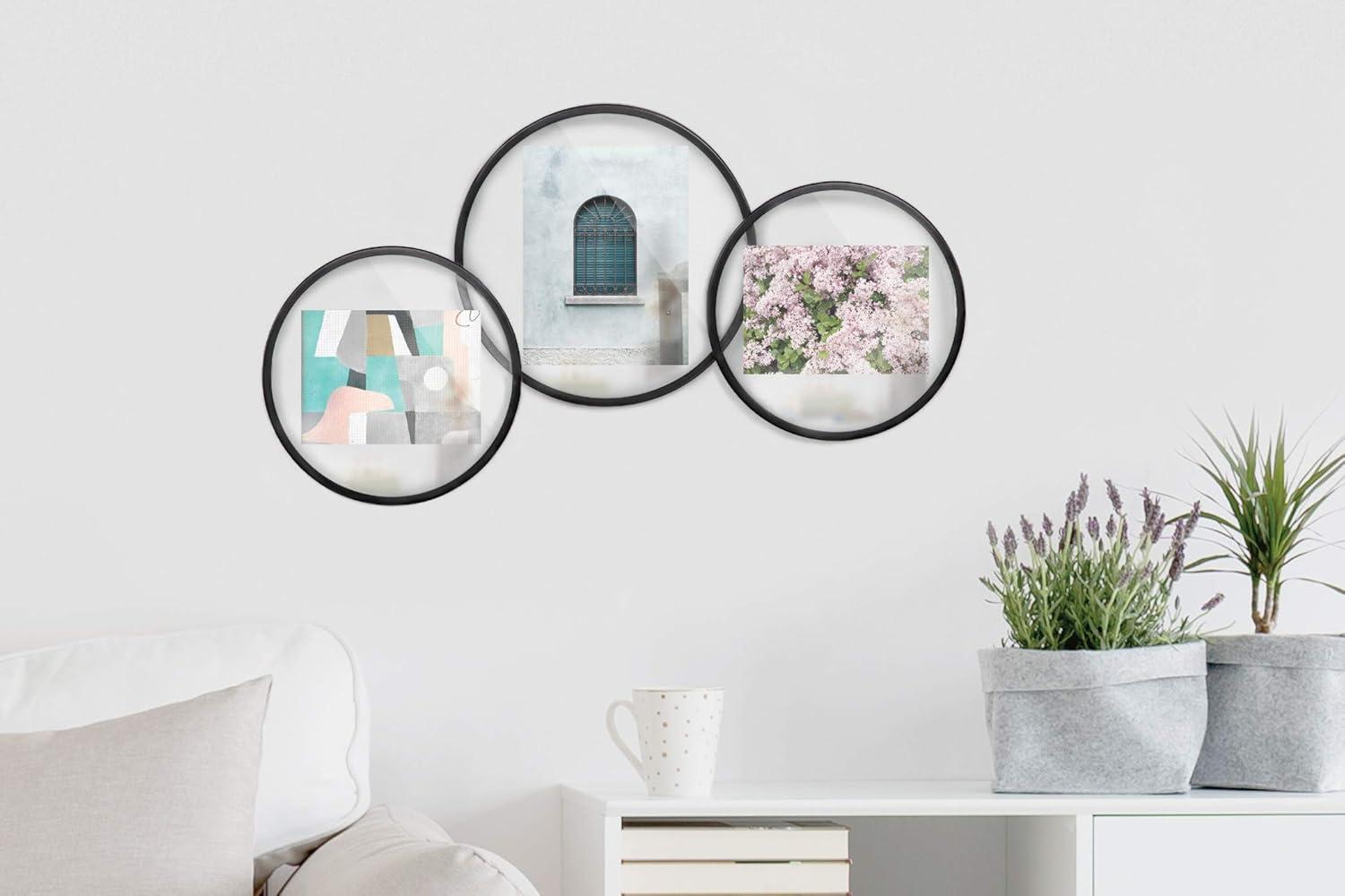 image:imageUmbra Infinity 4x6 Picture Frame Unique Circular Photo Display for Desk or Wall Black5X7